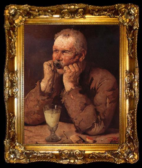 framed  Jean Daniel Ihly An absinthe Drinker, ta009-2